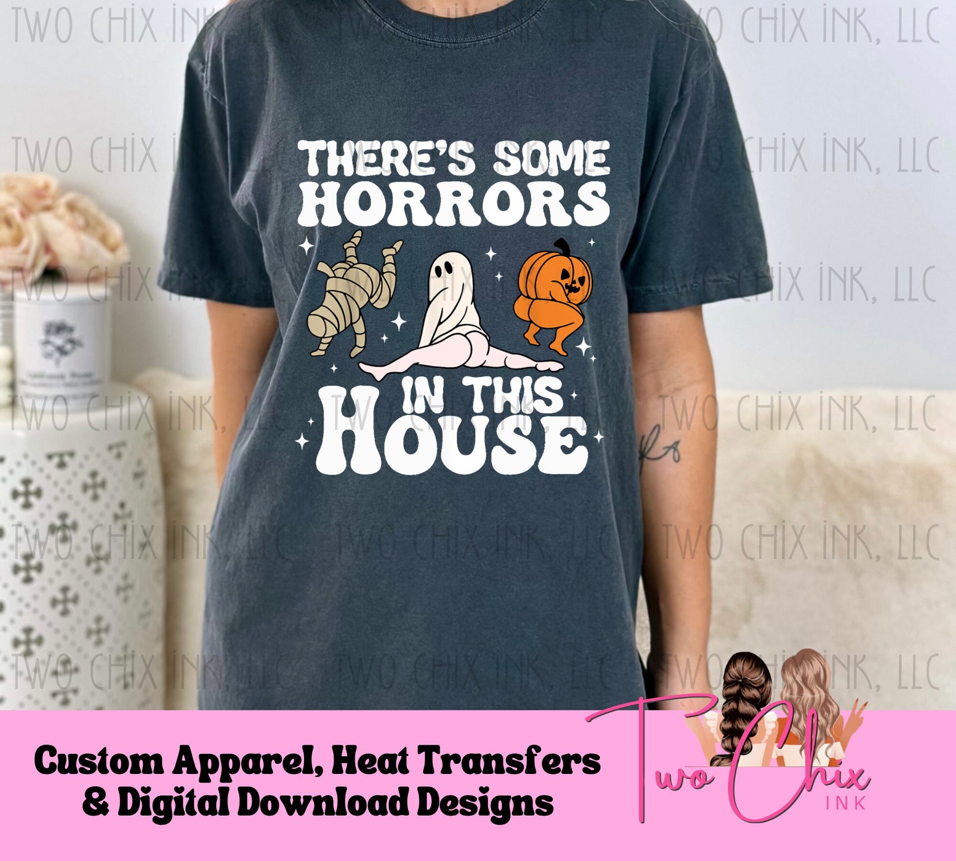 House of Horrors Halloween ready to press DTF heat transfers | Halloween Tshirt Designs